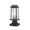 Z-Lite Millworks 2 Light Outdoor Pier Mounted Fixture, Black & Clear Beveled 574PHMS-SQPM-BK - alternate 4